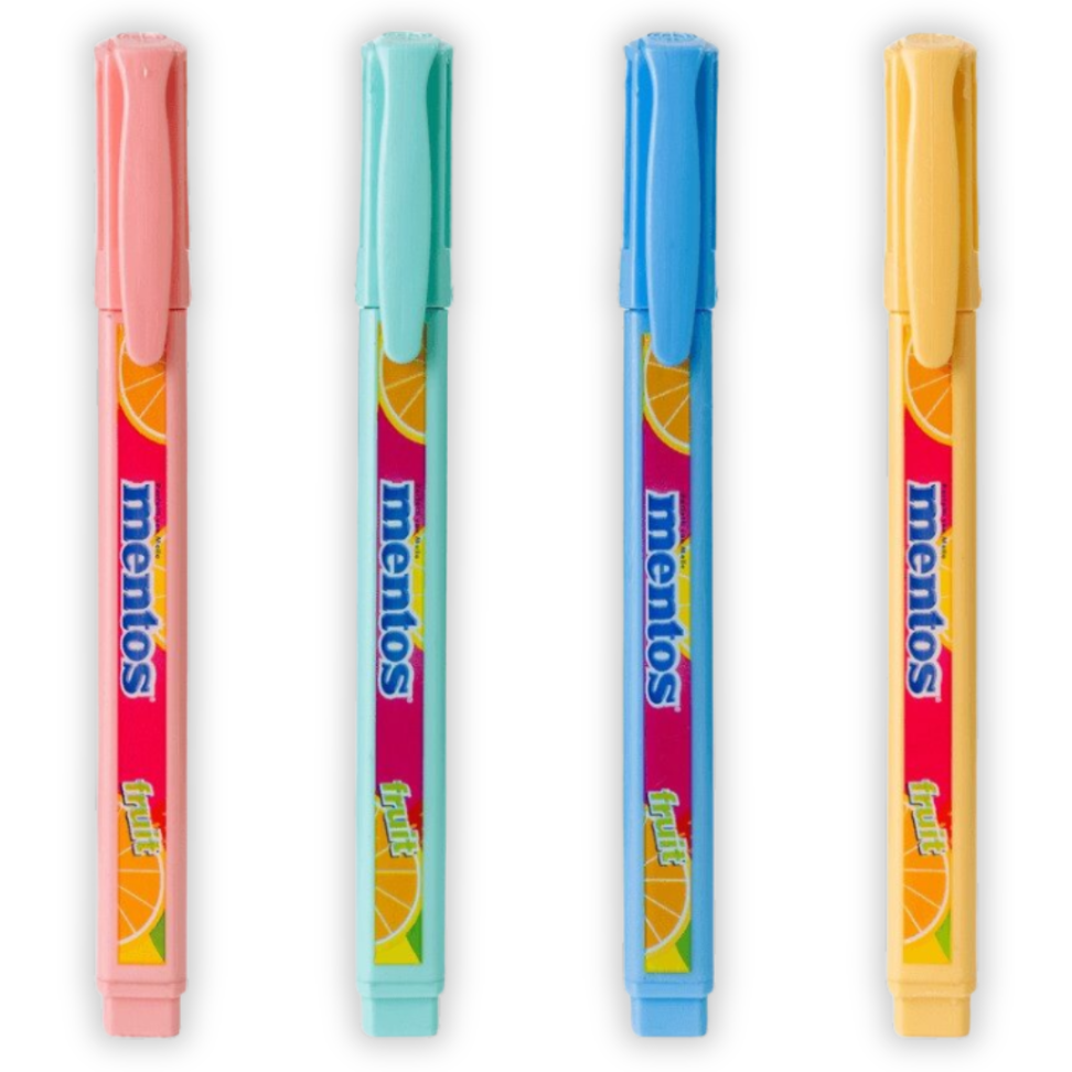 Marca Texto Mentos Fruit Pastel com Cheirinho Compactor