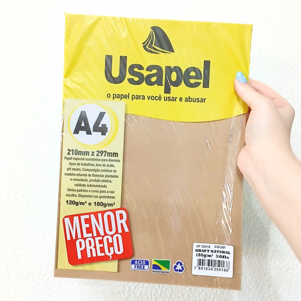 Bloco Papel Kraft Natural 50 Folhas A4 180g Usapel - #3