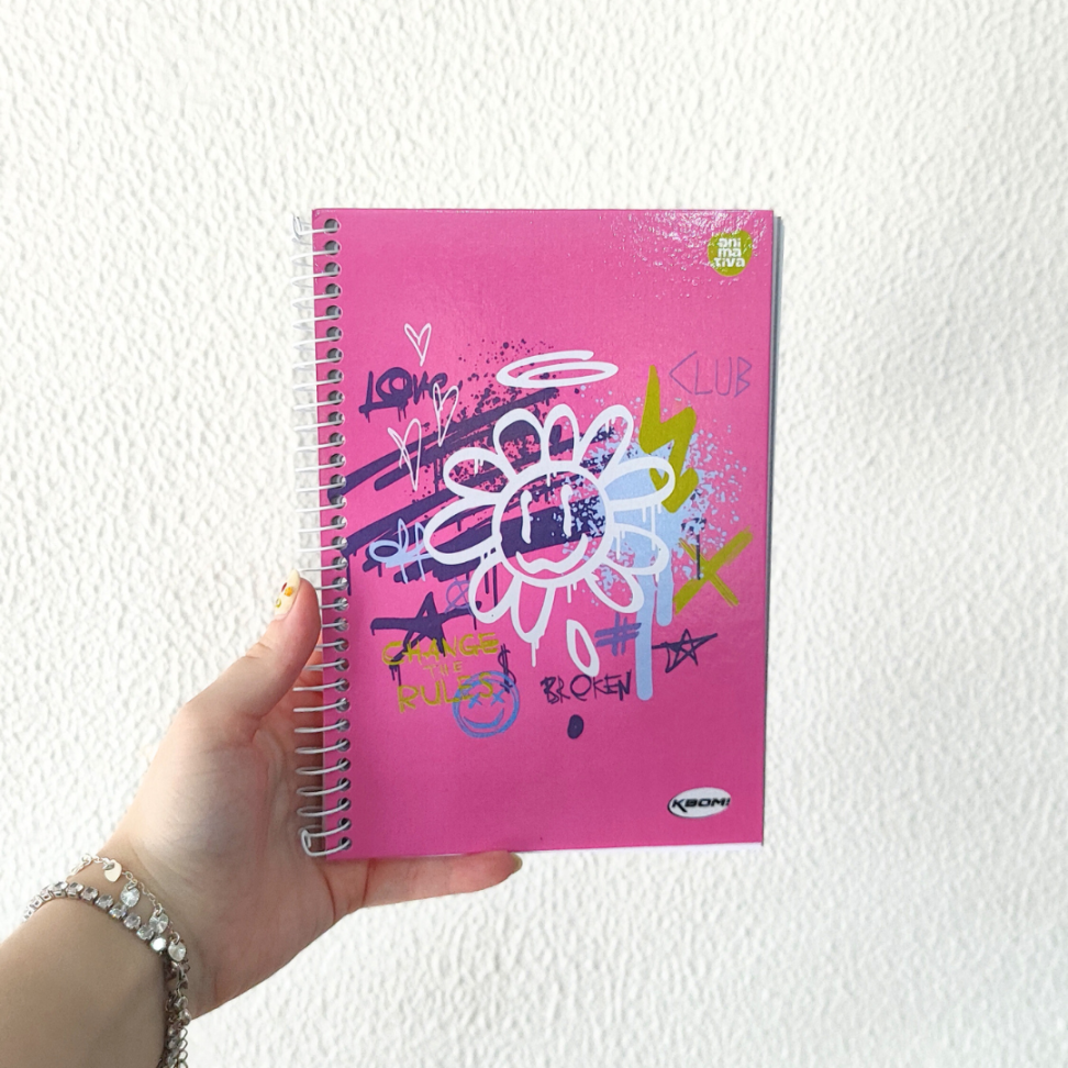 Caderno com Espiral Pequeno 1/4 KBom! Feminino Animativa - #1