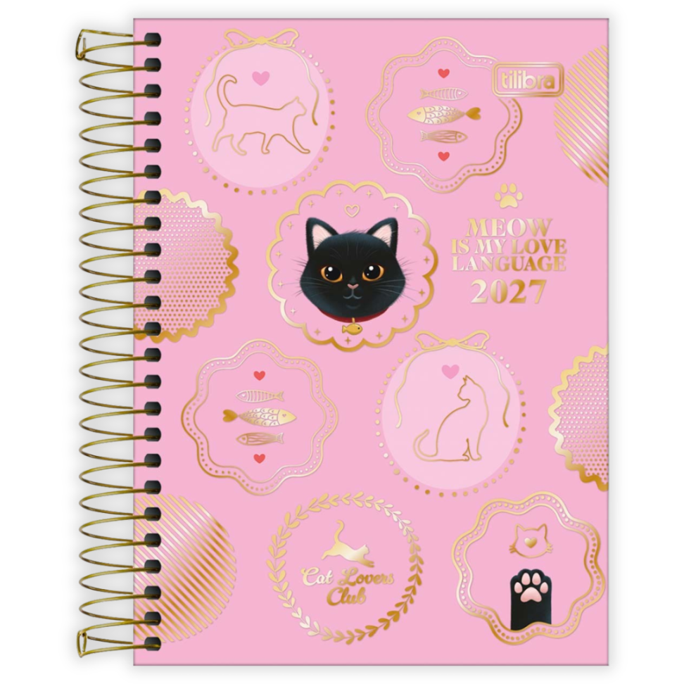 Agenda com Espiral Diária Mini Purrfect Cats 2027 Tilibra - #3