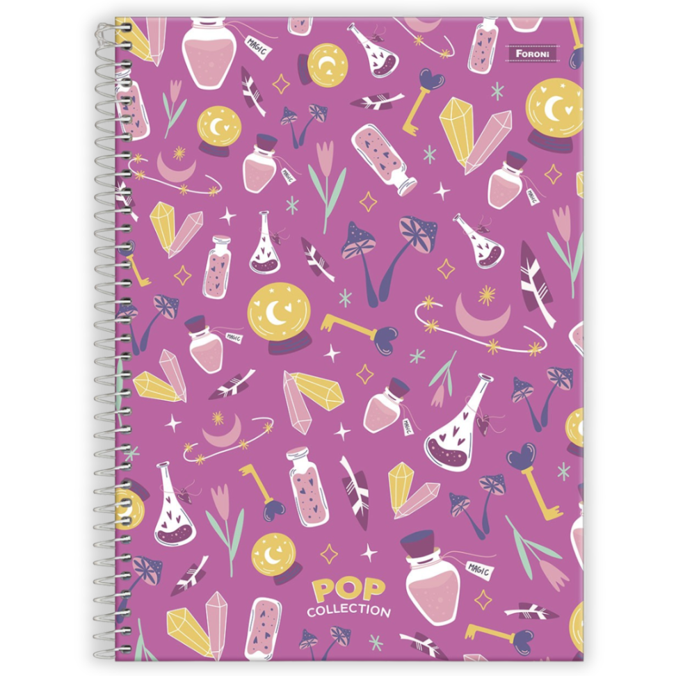 Caderno com Espiral Universitário Pop Collection 1 Matéria Foroni - #1