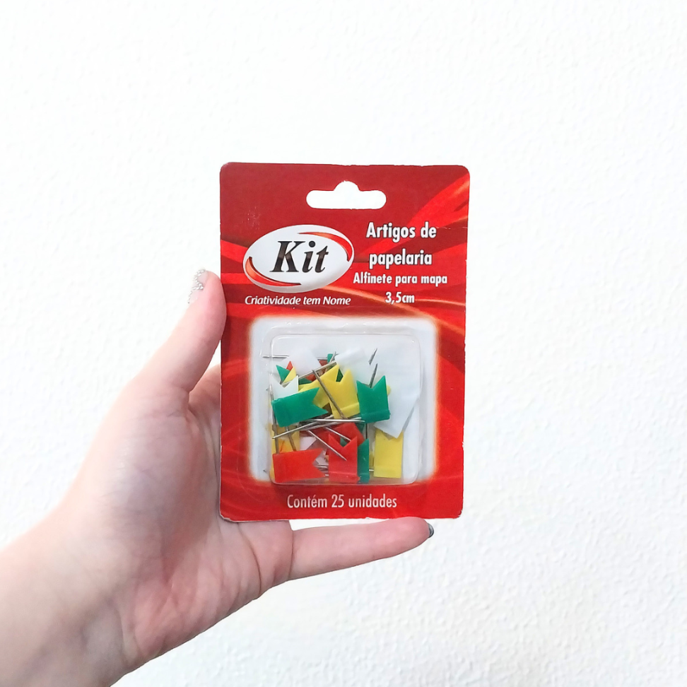 Alfinete para Mapa Bandeira 3,5cm 25 Unidades Kit - #3