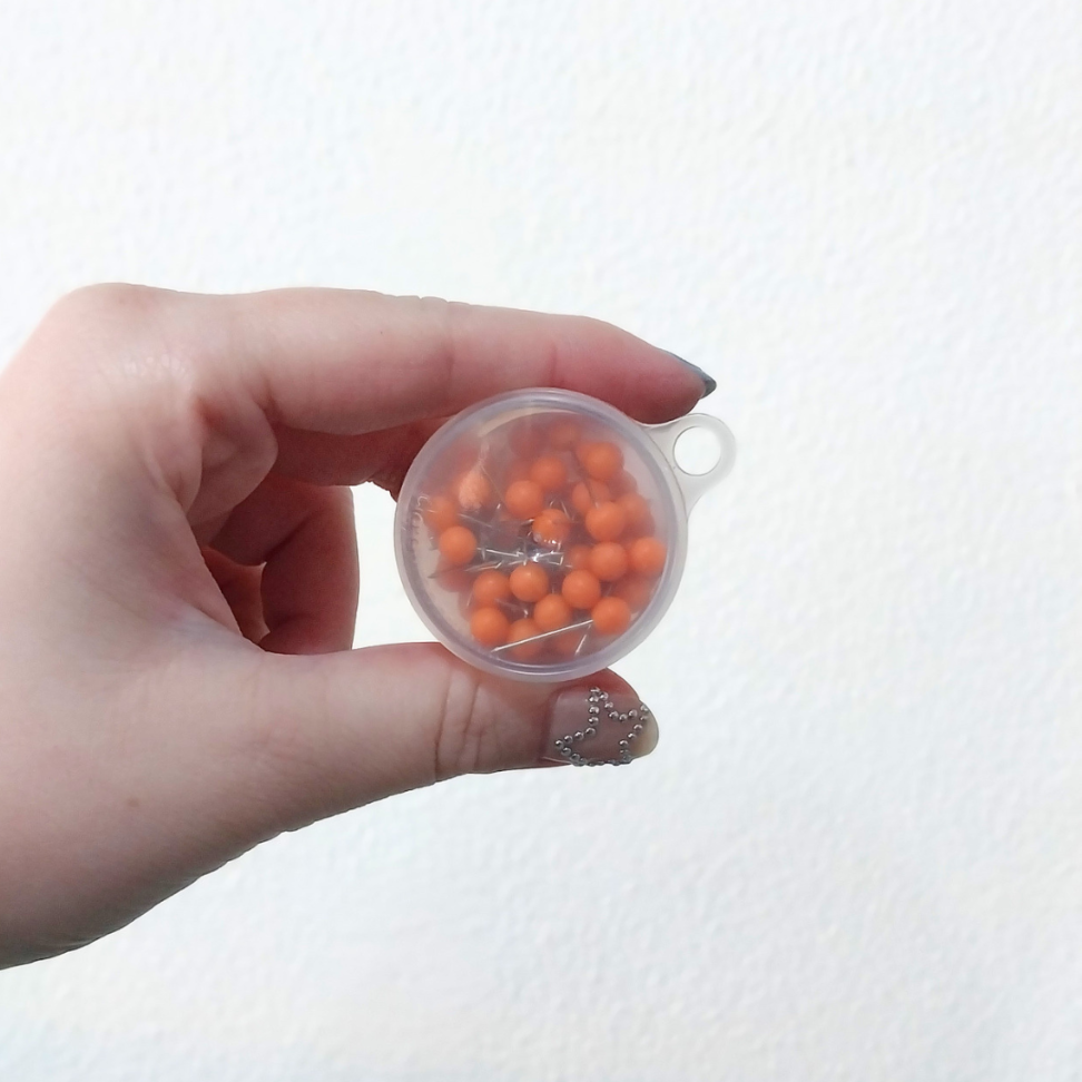 Alfinete para Mapa Tipo Bola Laranja 5mm 50 Unidades ACC
