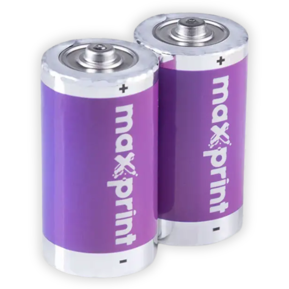 Pilha de Zinco Carvão Super C 1.5V 2 Unidades Maxprint