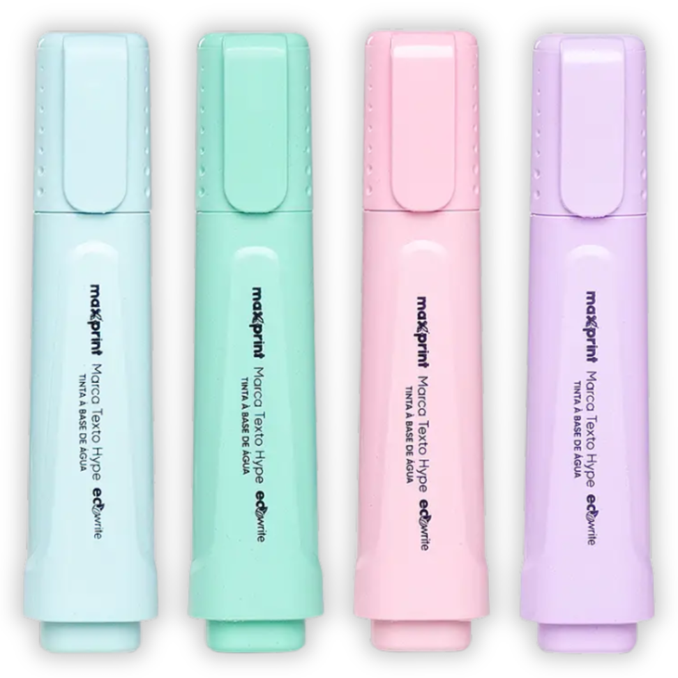 Kit Marca Texto Hype 4 Cores Pastel Ecowrite Maxprint - #1