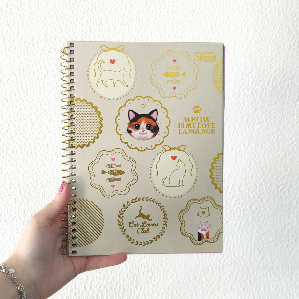 Caderno com Espiral Colegial 1 Matéria Purrfect Cats Tilibra - #1