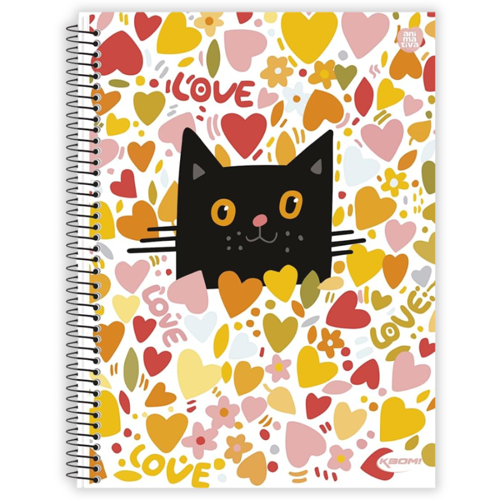 Caderno com Espiral Pequeno 1/4 KBom! Feminino Animativa - #1