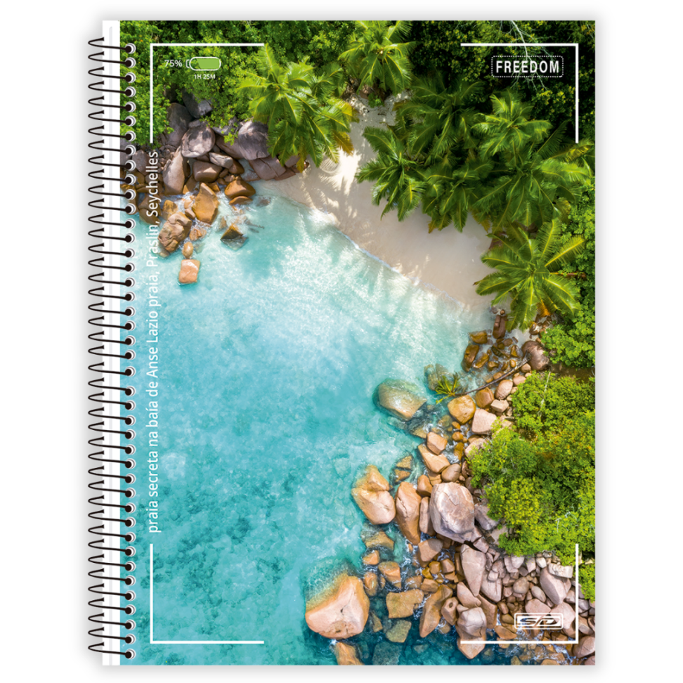 Caderno com Espiral Universitário Freedom 12 Matérias Animativa - #1