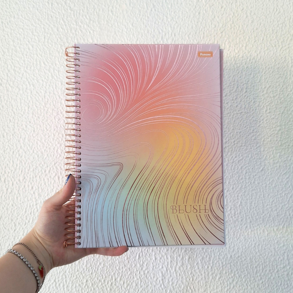 Caderno com Espiral Universitário Blush 10 Matérias Foroni - #12