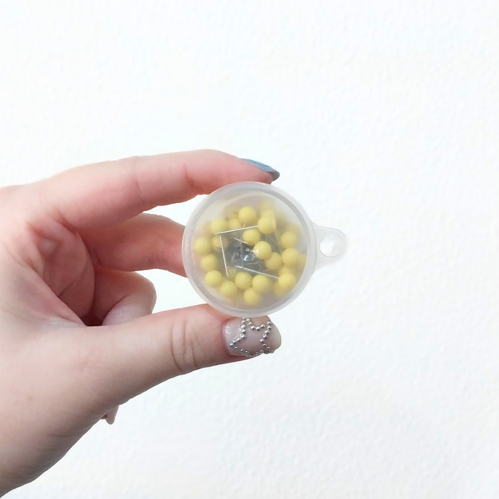 Alfinete para Mapa Tipo Bola Amarelo 5mm 50 Unidades ACC