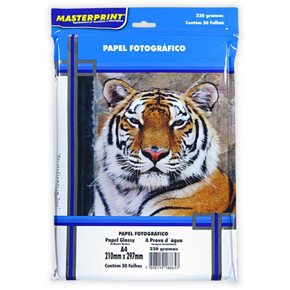 Papel Fotográfico Glossy 230g 1 Folha Masterprint