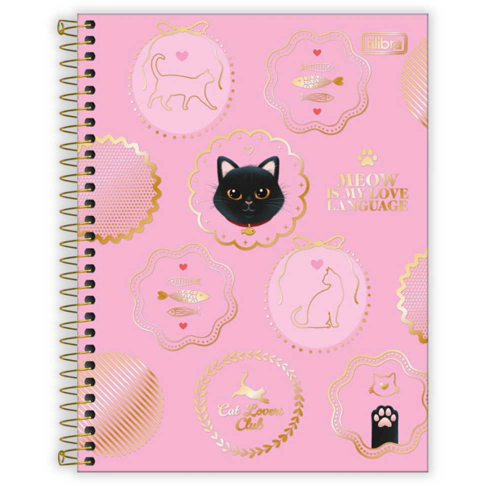 Caderno com Espiral Colegial 10 Matérias Purrfect Cats Tilibra - #1