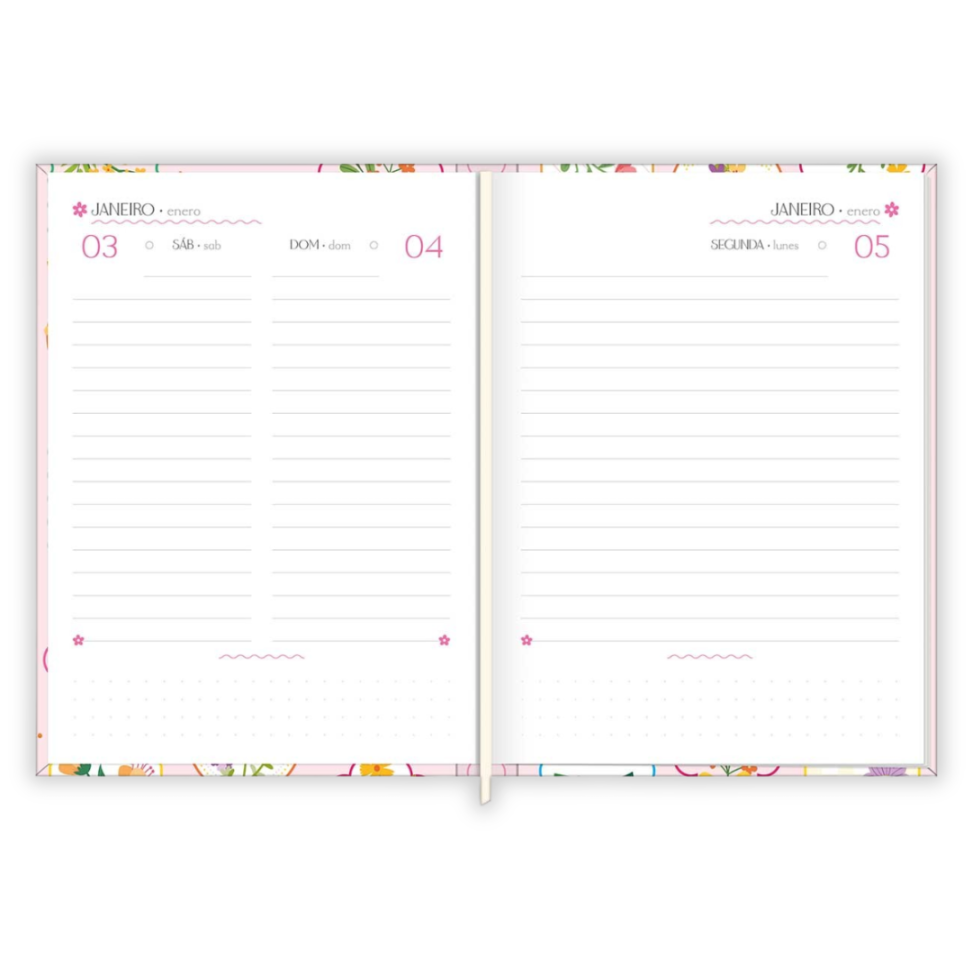 Agenda Costurada Diária Pequena Charme 2026 Tilibra - #10