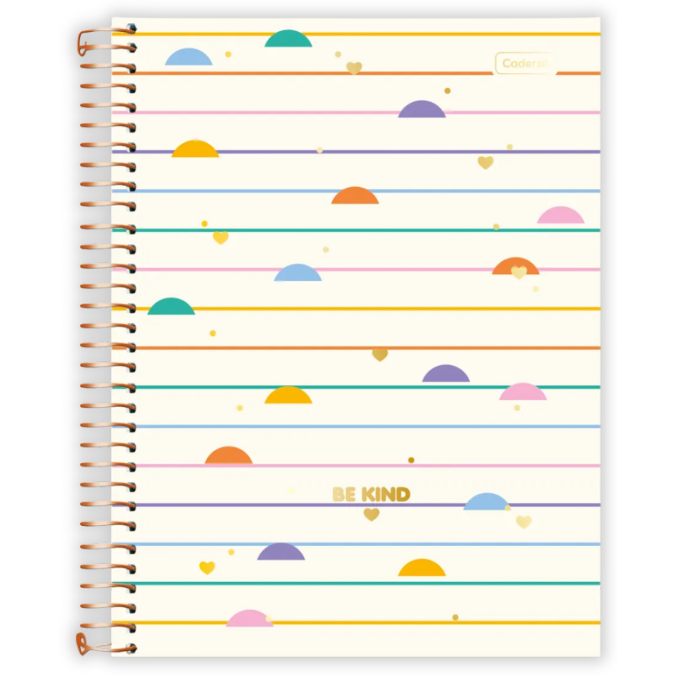 Caderno com Espiral Universitário Be Kind 1 Matéria Cadersil - #5
