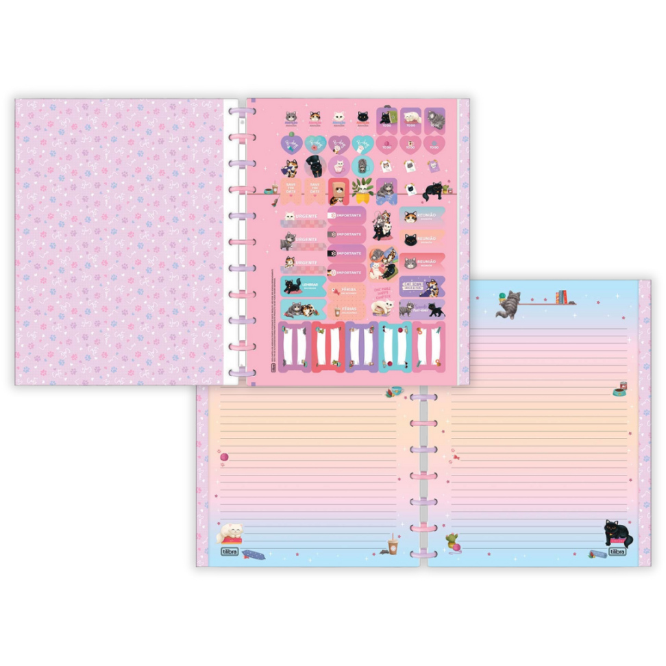 Caderno Inteligente Universitário Purrfect Cats Tilidisco 10 Matérias Tilibra - #1