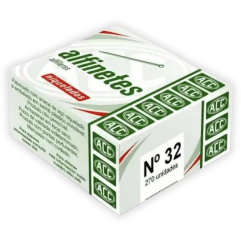 Alfinete de Costura N.32 Niquelado 270 Unidades ACC