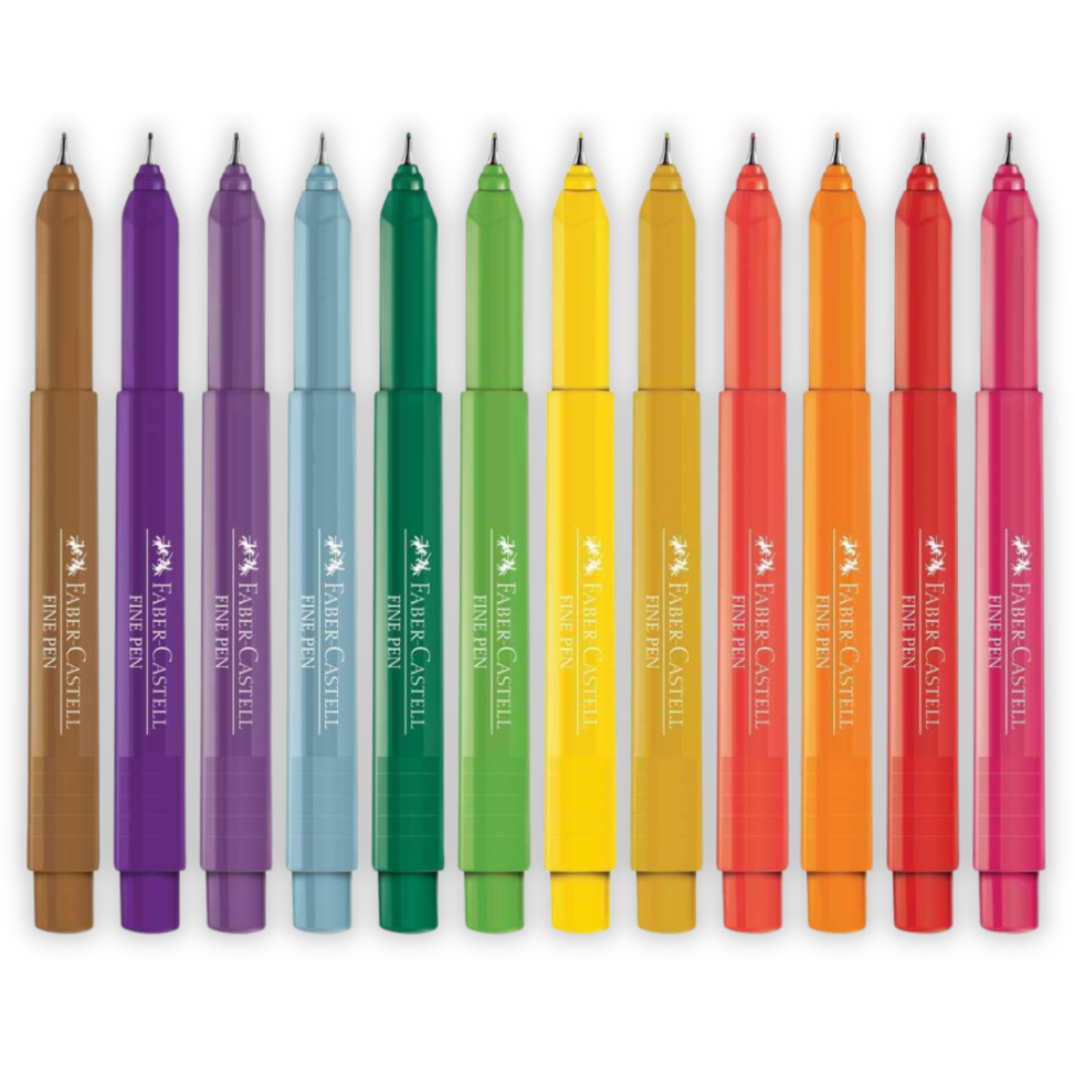 Caneta Hidrográfica Fine Pen Colors 12 Cores 0.4 Faber-Castell - #2