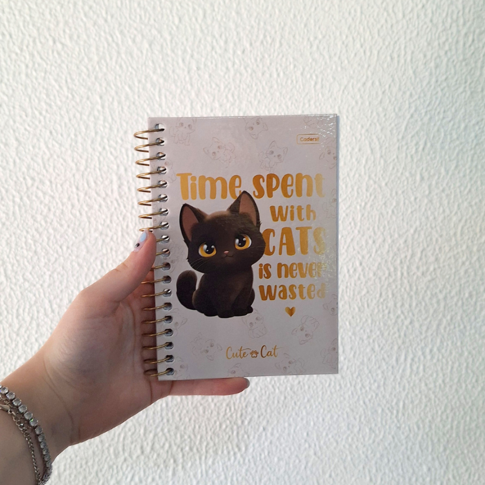 Caderneta com Espiral Cute Cat Cadersil - #6
