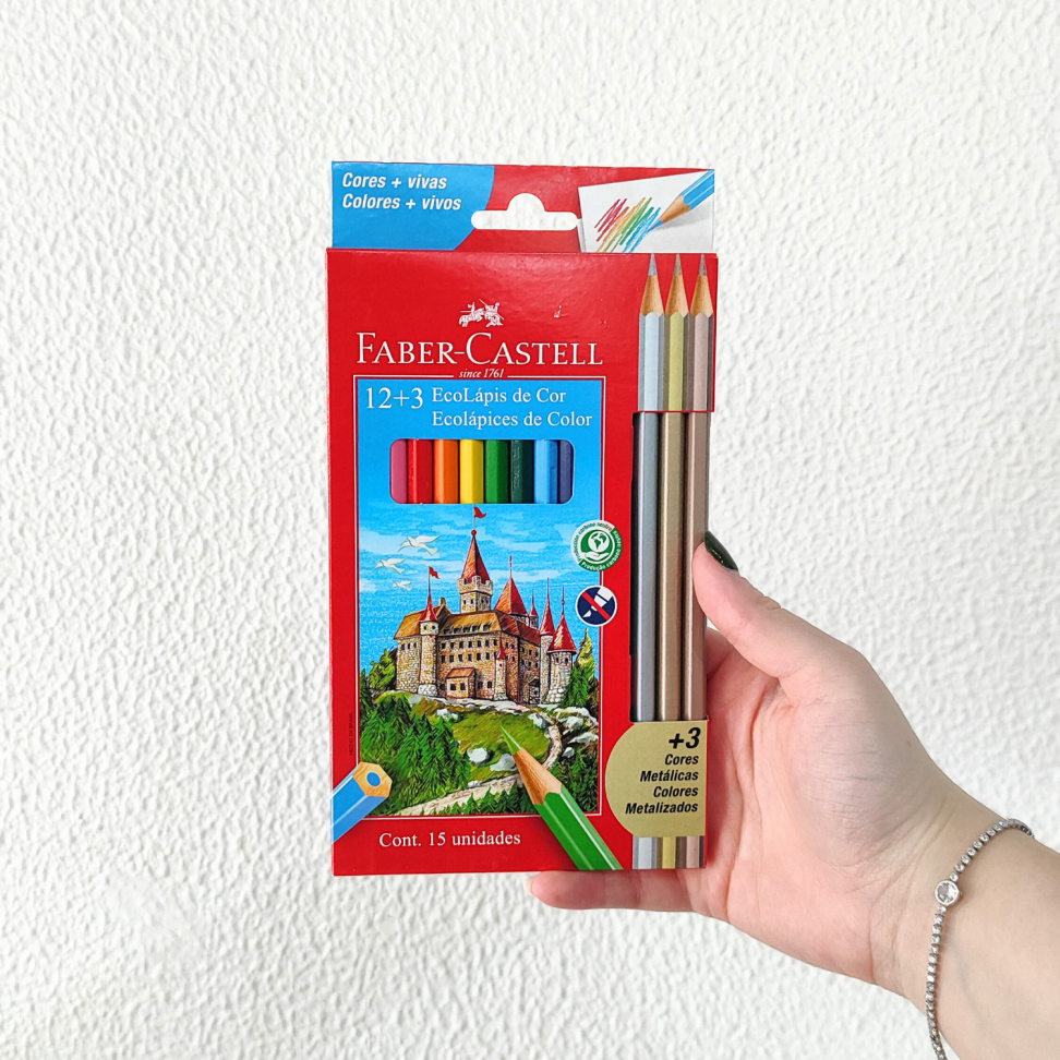 Lápis de Cor Eco 12 Cores + 3 Cores Metálicas Faber-Castell - #3