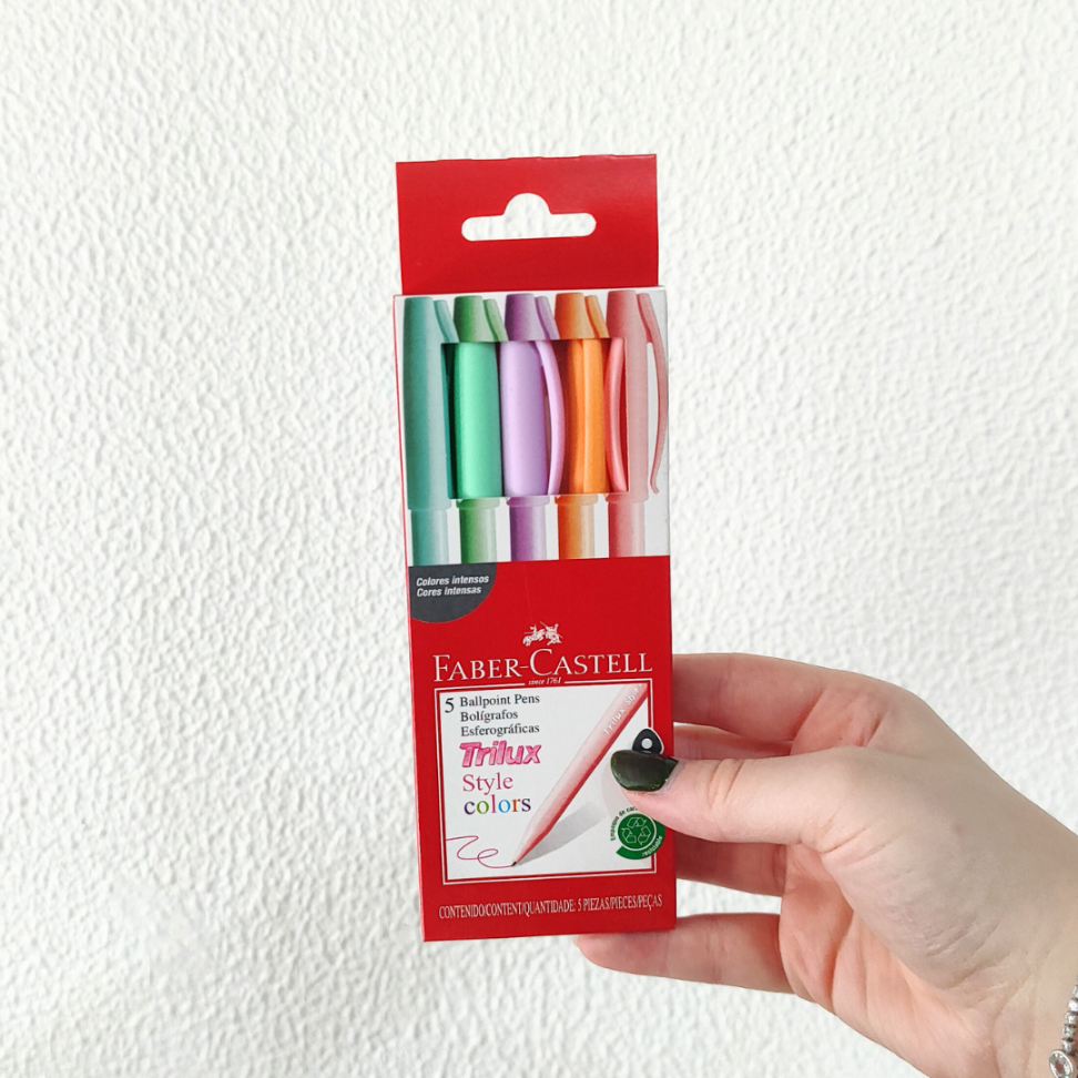 Kit Canetas Esferográficas Trilux Style 5 Cores Faber-Castell - #4