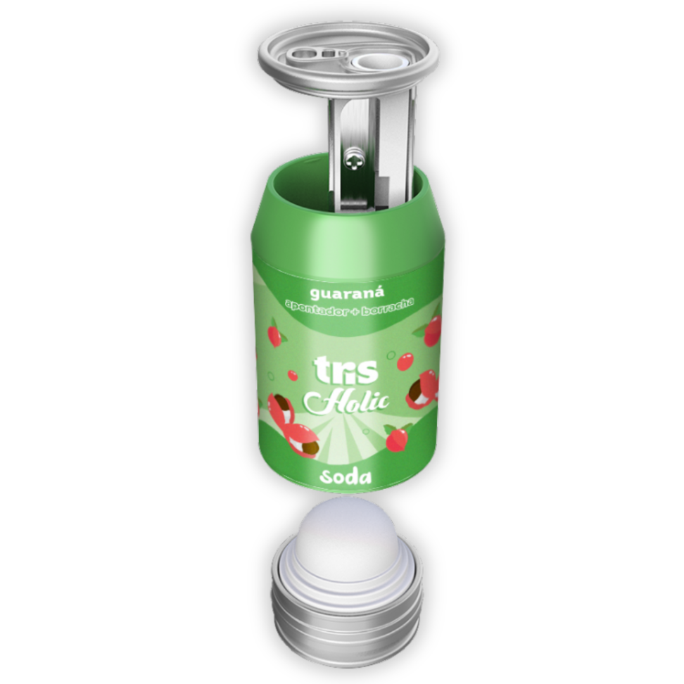 Apontador com Depósito e Borracha Soda Holic Tris - #1