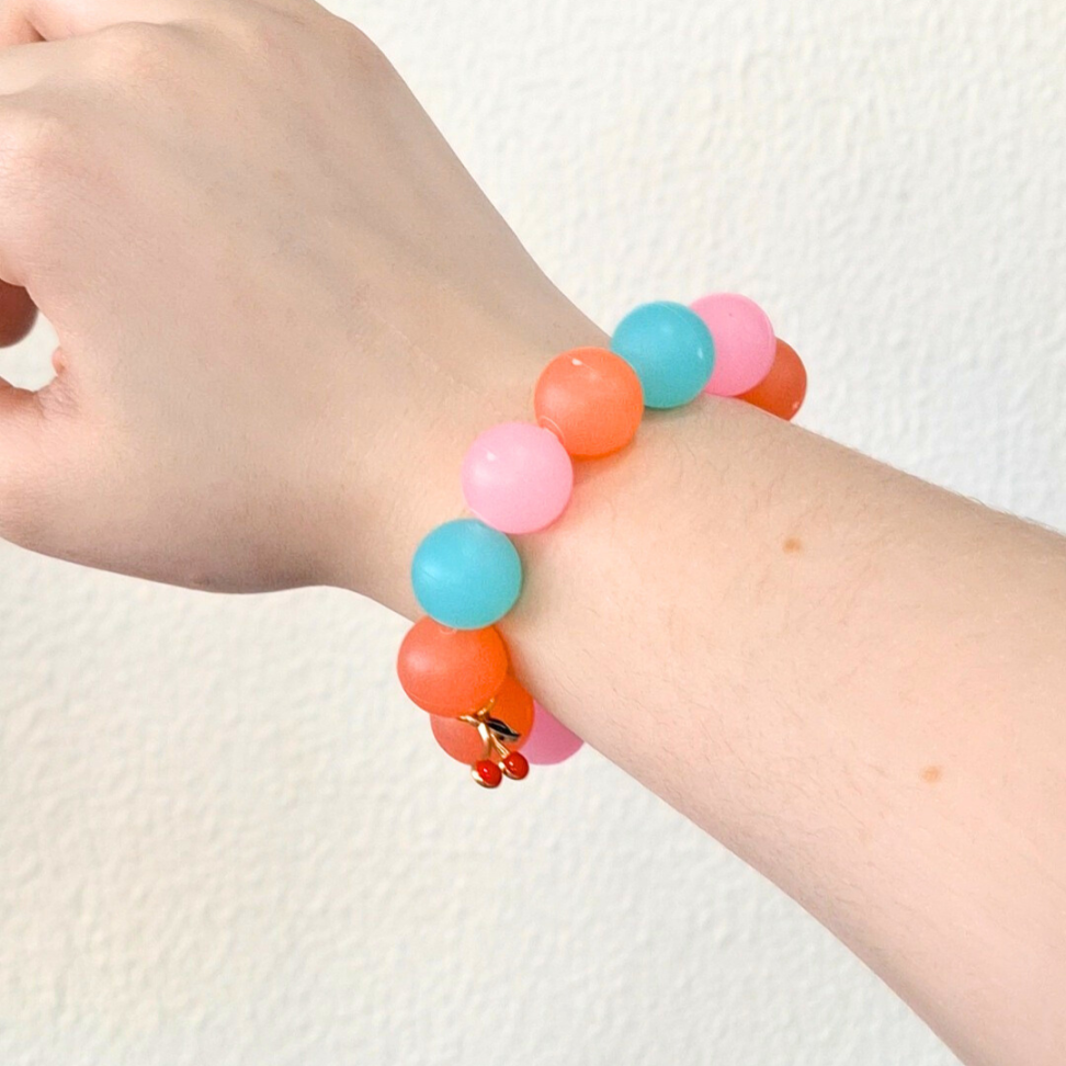 Borracha Pulseira Beads Charm Holic Tris - #7