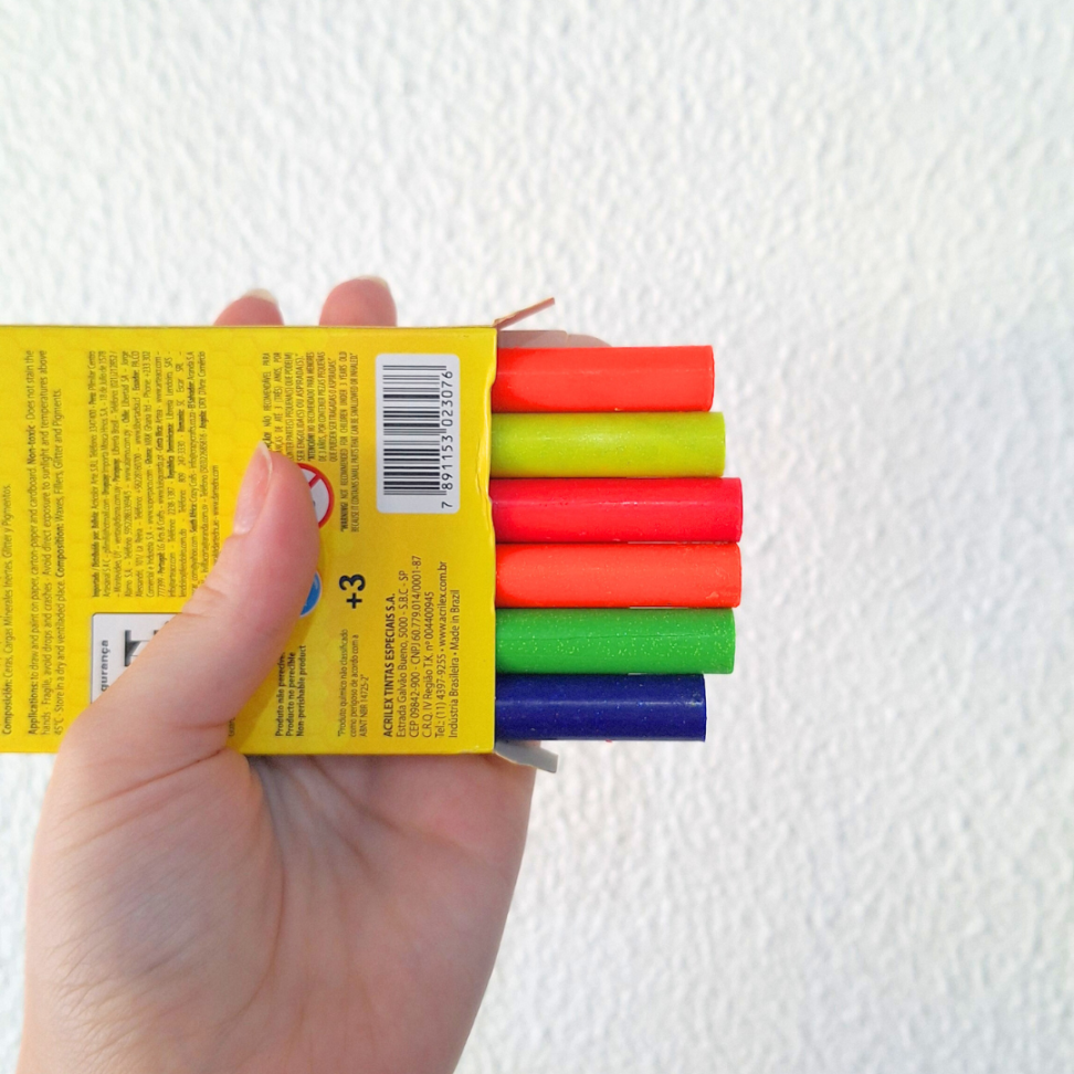 Giz de Cera Big Fantasia Glitter 6 Cores Acrilex - #1