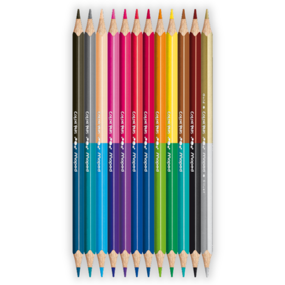 Lápis de Cor 24 Cores Bicolor Duo Colors Color'Peps Maped