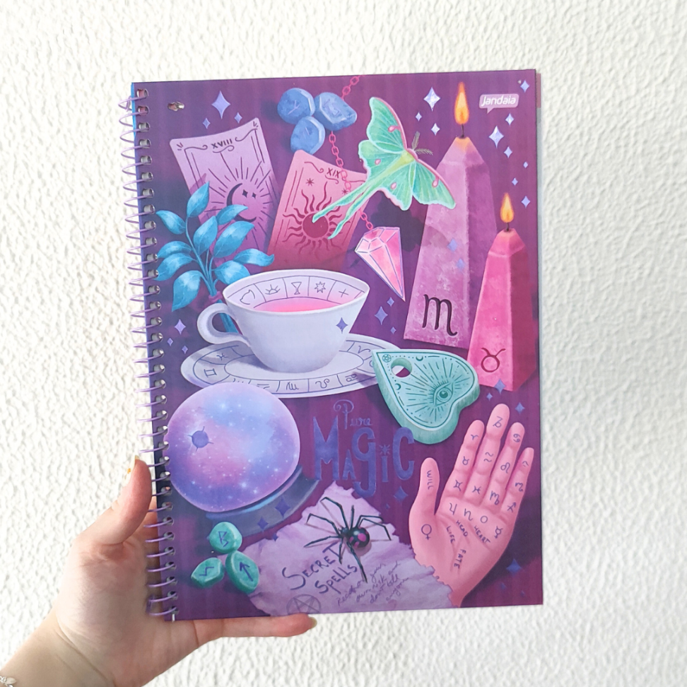 Caderno com Espiral Universitário Spooky Love 1 Matéria Jandaia - #1