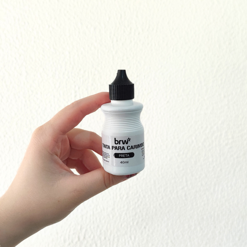 Tinta para Carimbo Preta 40ml BRW - #2