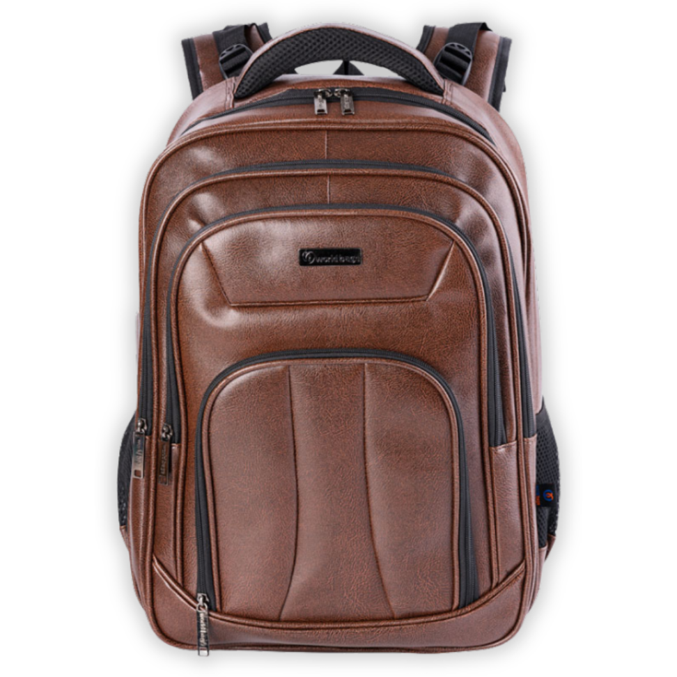 Mochila de Costas Executiva PU Café World Bags - #1