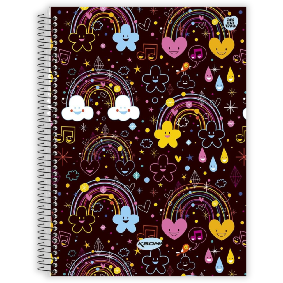 Caderno com Espiral Universitário KBom! Feminino 1 Matéria Animativa - #5