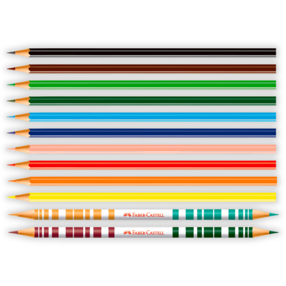 Lápis de Cor Eco 10 + 2 Bicolores 14 Cores Faber-Castell - #1