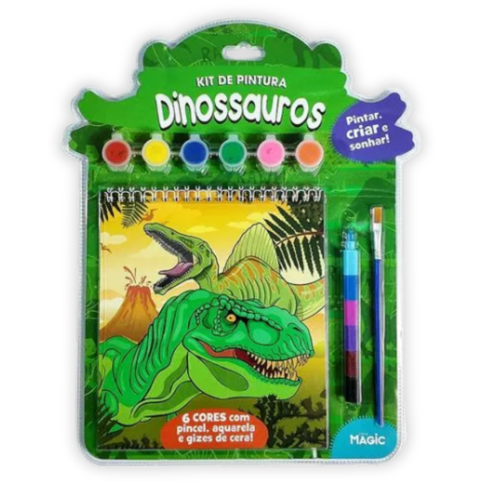 Kit de Pintura Dinossauros 4 Peças Editora Magic
