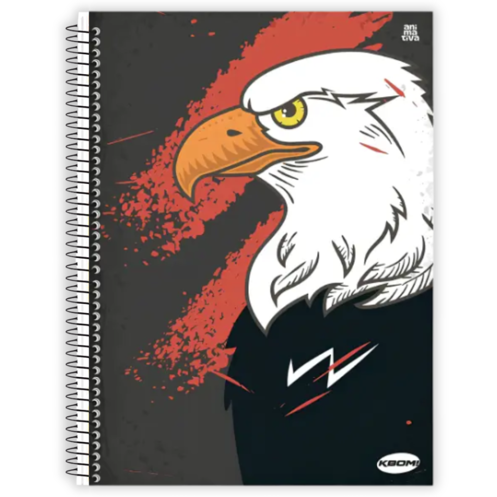 Caderno com Espiral Universitário KBom! Masculino 1 Matéria Animativa - #1