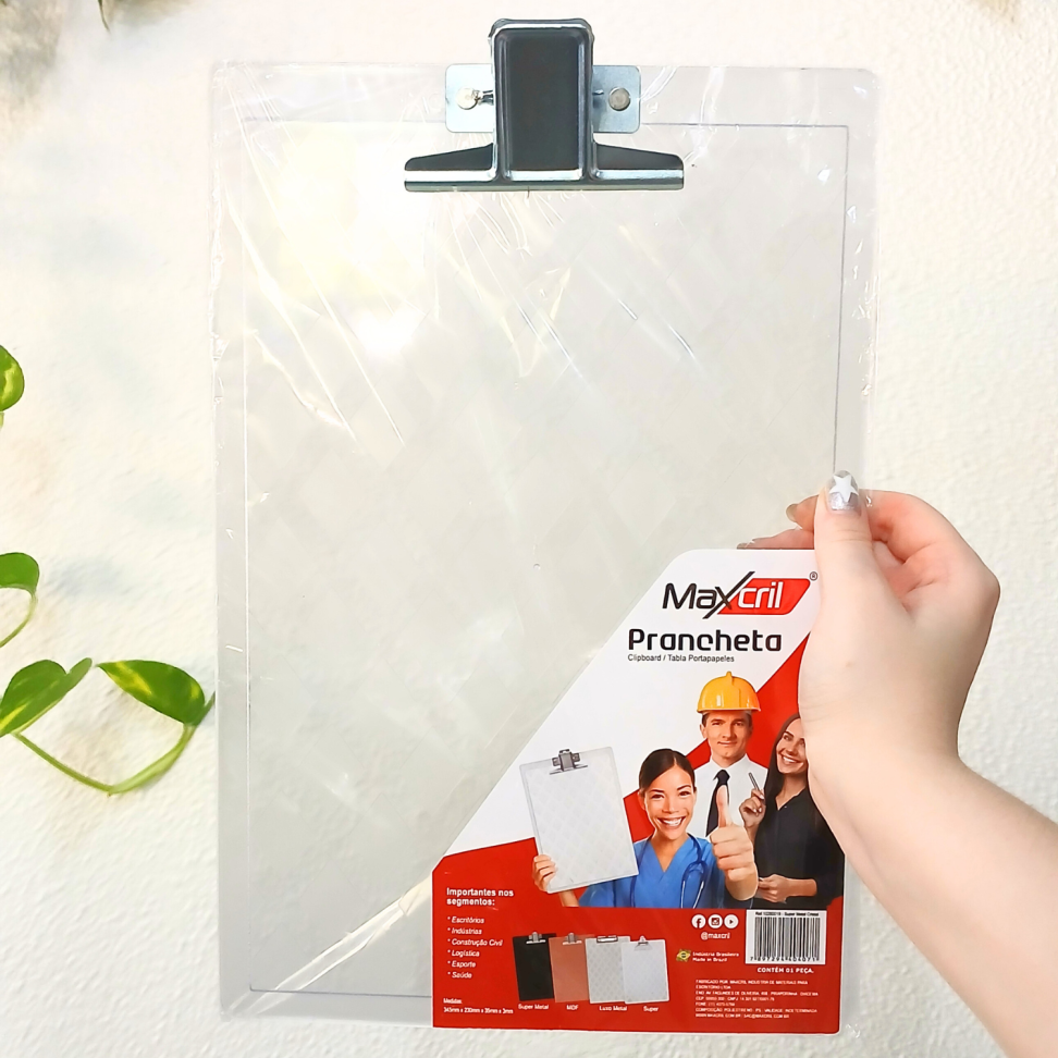 Prancheta Ofício com Grampo Metálico Acrílico Maxcril - #3