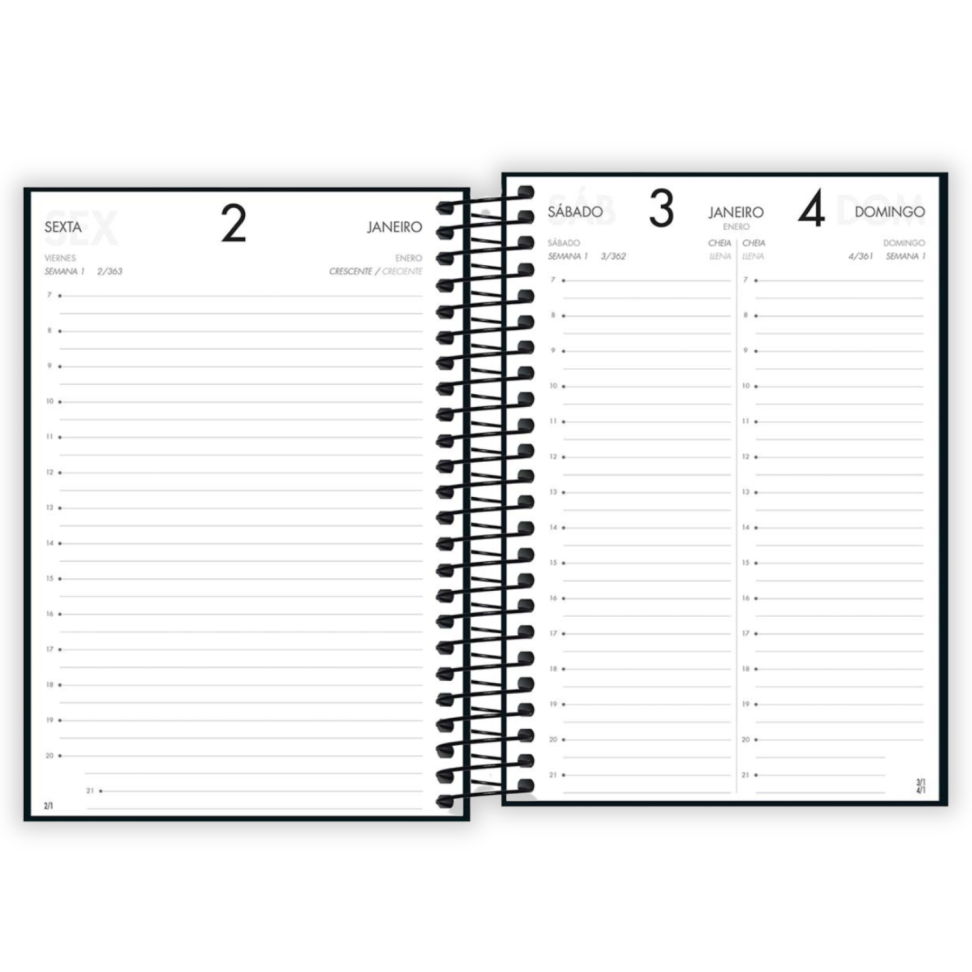 Agenda Executiva Espiral Diária Pequena Napoli 2026 Tilibra - #4