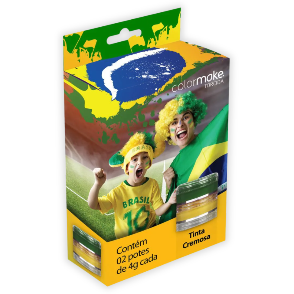 Tinta Facial Cremoso 2 Cores Brasil Torcida ColorMake