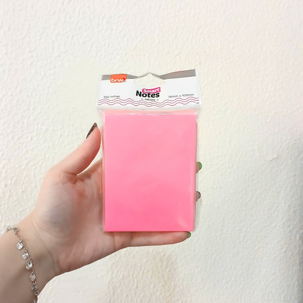 Bloco Smart Notes 76mm x 102mm Neon 100 Folhas BRW - #7