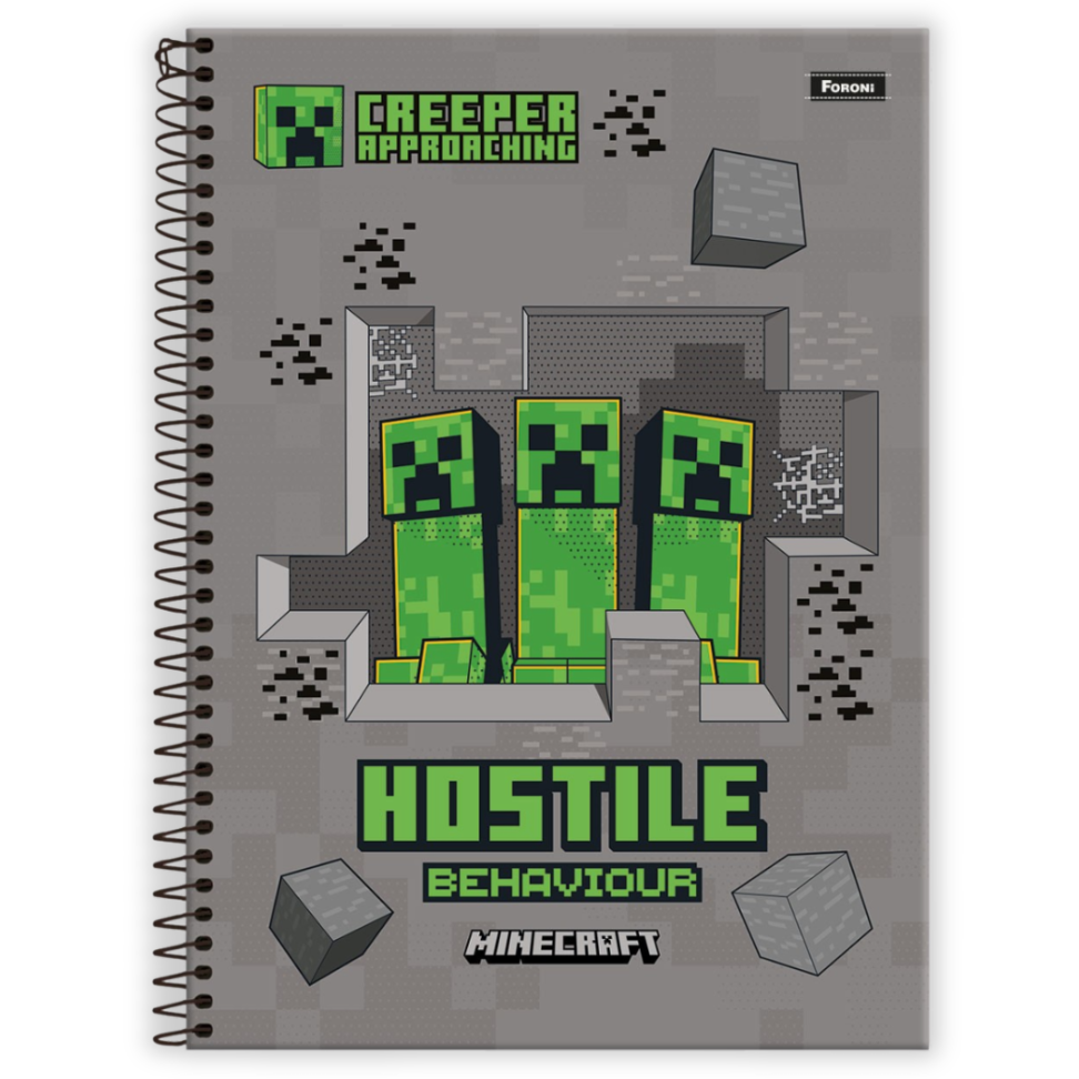 Caderno com Espiral Universitário Minecraft 1 Matéria Foroni - #1