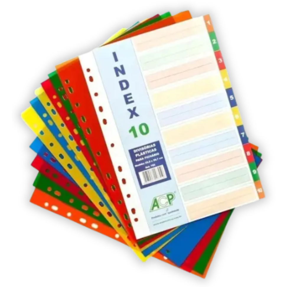 Divisórias Plásticas para Fichário Universitário 10 Unidades ACP - #2