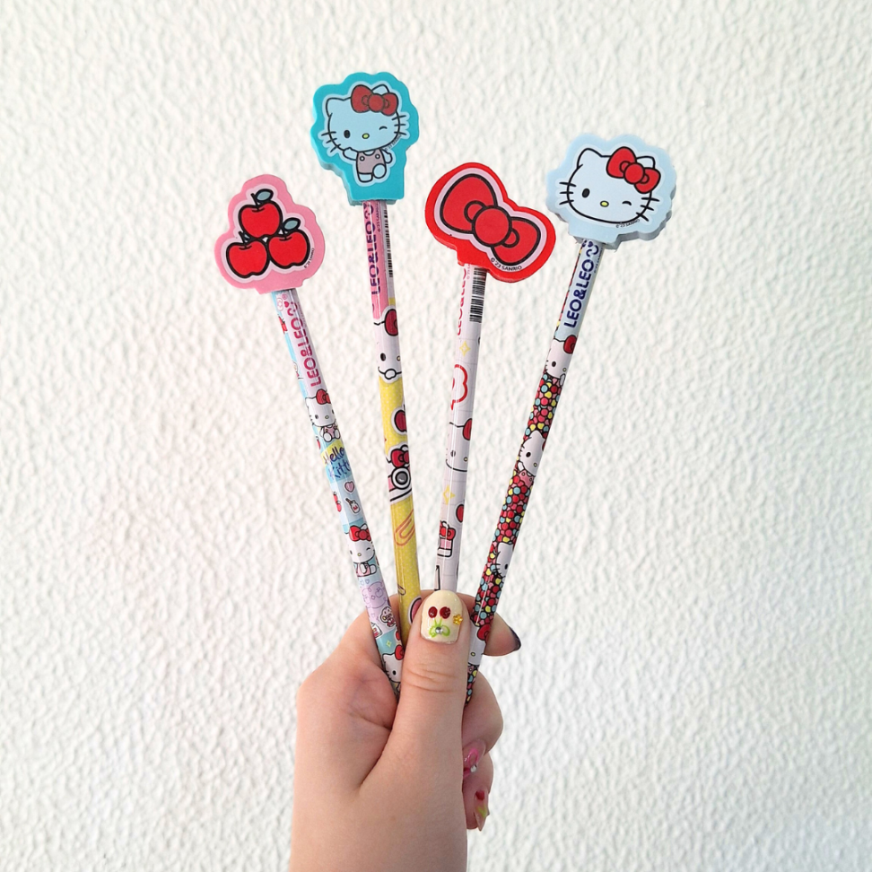 Lápis Grafite de Escrever com Borracha Ponteira Hello Kitty Leo e Leo - #6