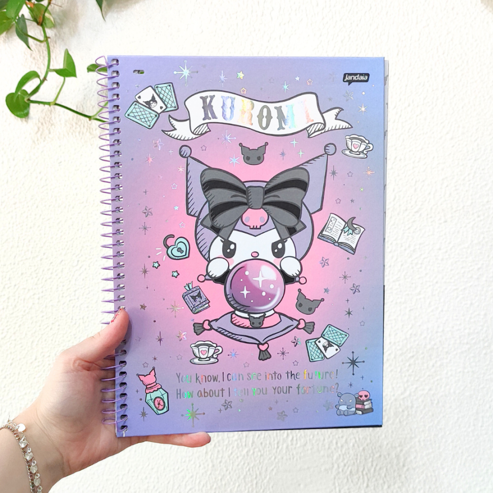 Caderno com Espiral Universitário Kuromi 1 Matéria Jandaia - #1