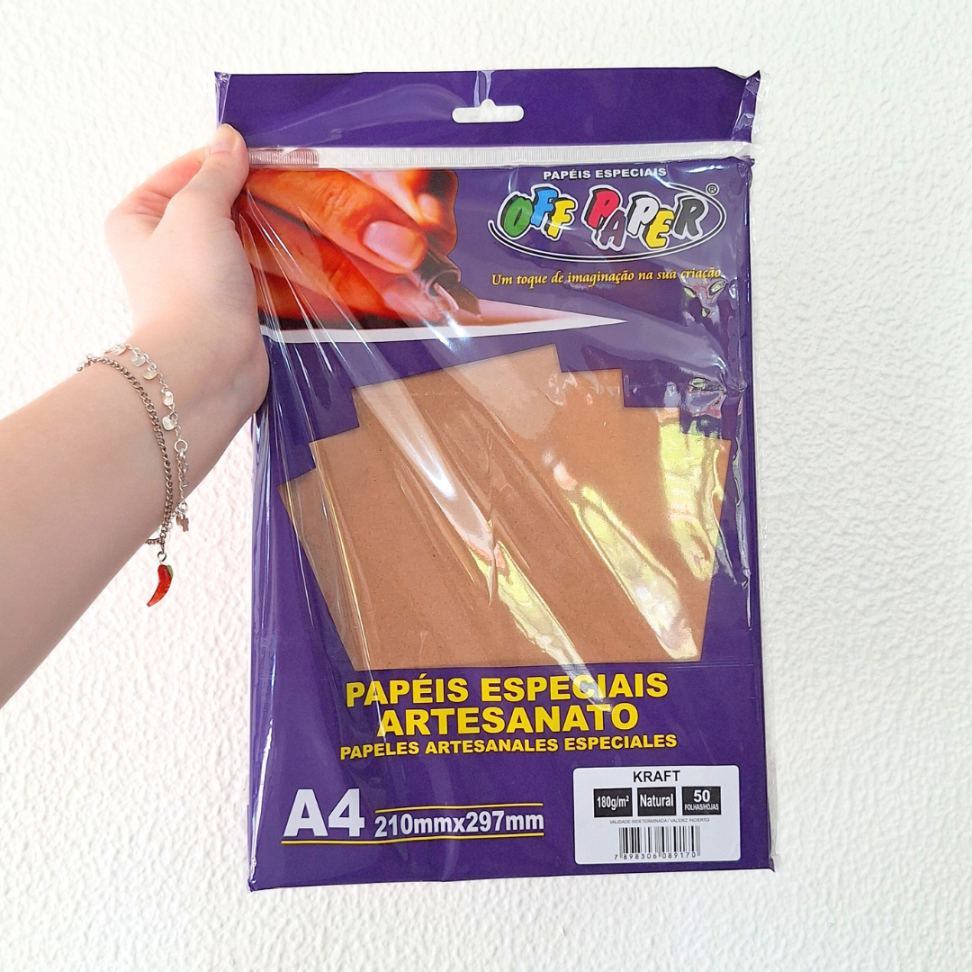 Bloco Papel Kraft Natural Especial para Artesanato 50 Folhas A4 180g Off Paper - #1