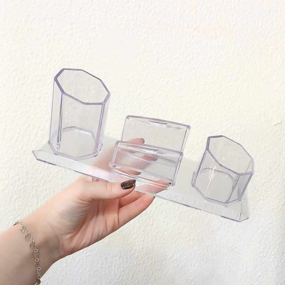 Porta Canetas Acrílico Triplo Cristal Maxcril - #4