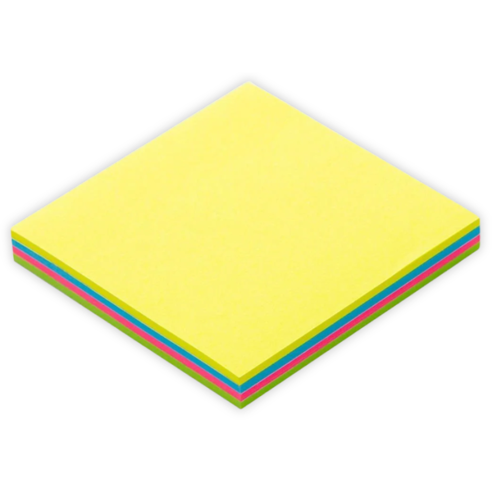 Bloco Adesivo Neon Colors Médio 76mm x 76mm 4 Cores Maxprint