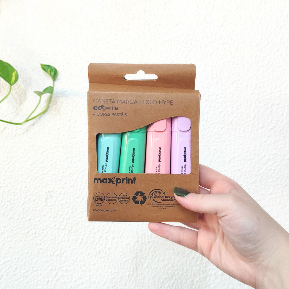 Kit Marca Texto Hype 4 Cores Pastel Ecowrite Maxprint - #1