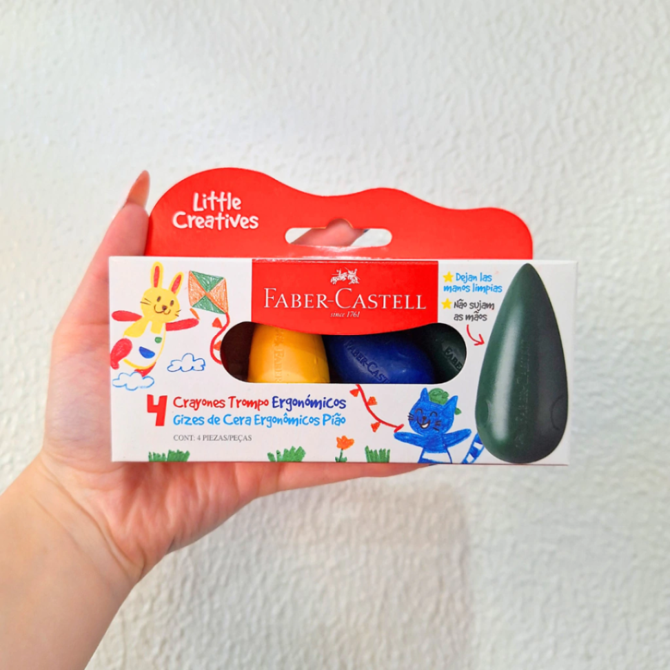Giz de Cera Pião Ergonômico 4 Cores Little Creatives Faber-Castell - #3