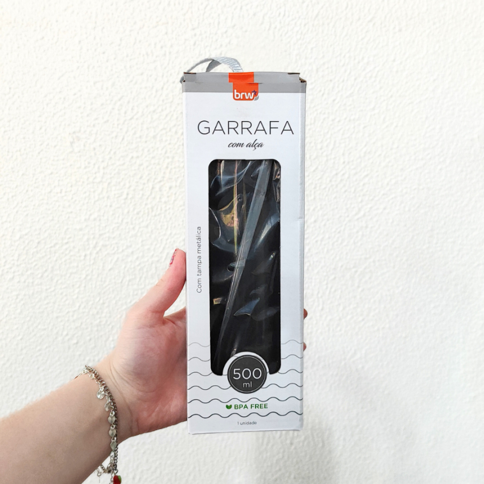 Garrafa Plástica com Alça Cinza 500ml BRW - #1