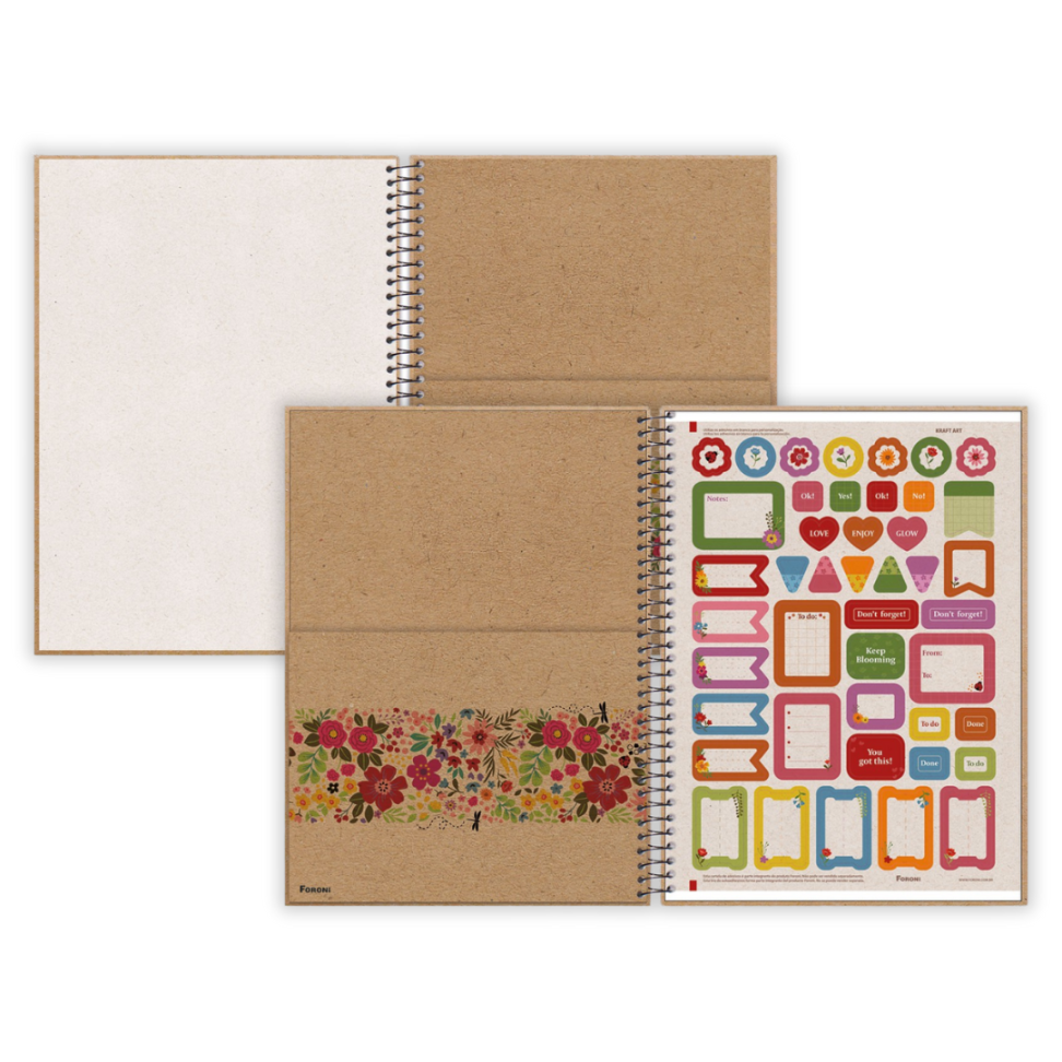 Caderno com Espiral Universitário Kraft Art 10 Matérias Foroni - #2